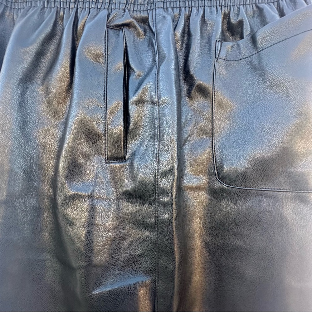 Avec Les Filled Anthropologie Sleek Jogger Moto  Faux Leather Streetwear Pants - Picture 12 of 16